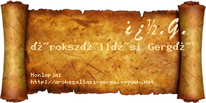 Árokszállási Gergő névjegykártya