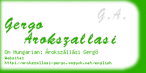 gergo arokszallasi business card